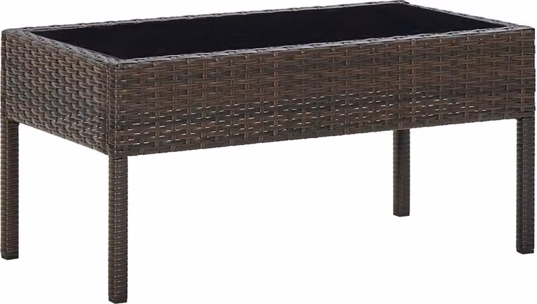 Stolik ogrodowy, brązowy, 75x40x37 cm, rattan PE