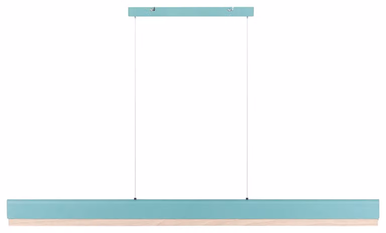 BELIANI Lampa wisząca LED miętowa jasny brąz drewniany klosz żelazna podstawa styl Skandynawski 120 cm żyrandol