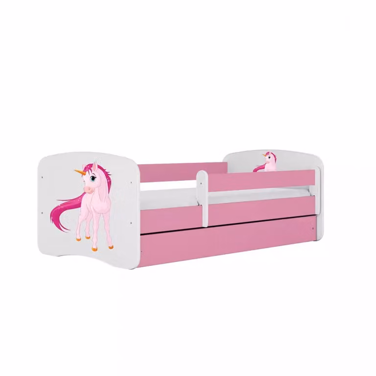 Łóżko Dziecięce Babydreams+Sz+M Różowe 70x140 Jednorożec