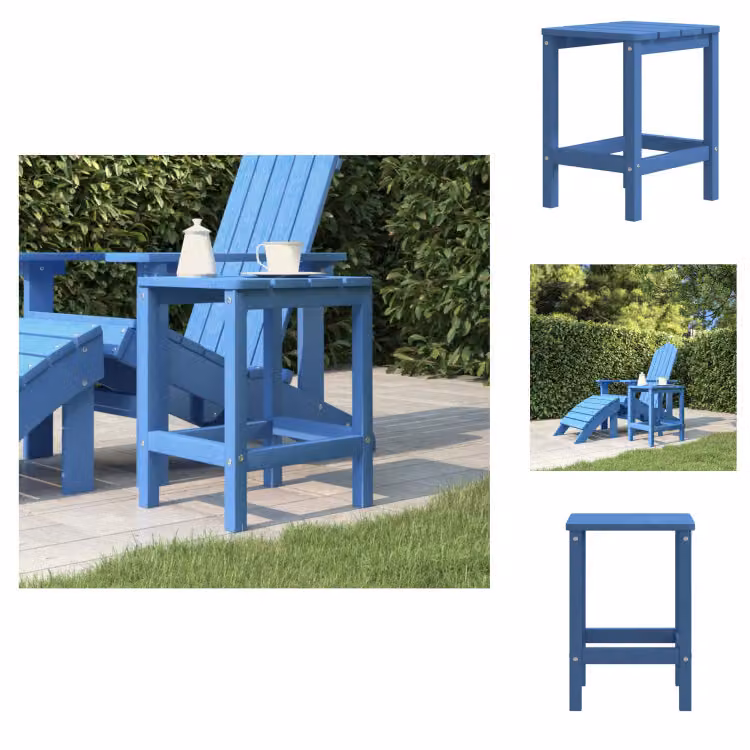 vidaXL Stolik ogrodowy Adirondack morski niebieski 38x38x46 cm HDPE - Stoły ogrodowe