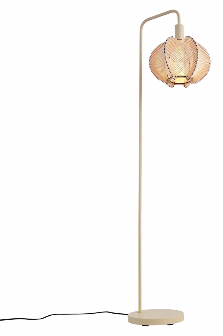 Lampa podłogowa Japandi beżowa z abażurem - Gertie