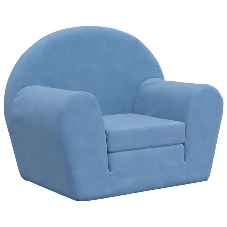 vidaXL Sofa dla dzieci niebieska z miękkiego pluszu