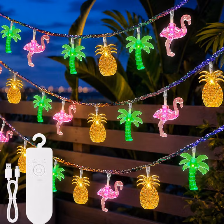 Girlanda świetlna "Hawaii", 3 metry, 20 diod LED, motyw tropikalny, światło ciepłej barwy