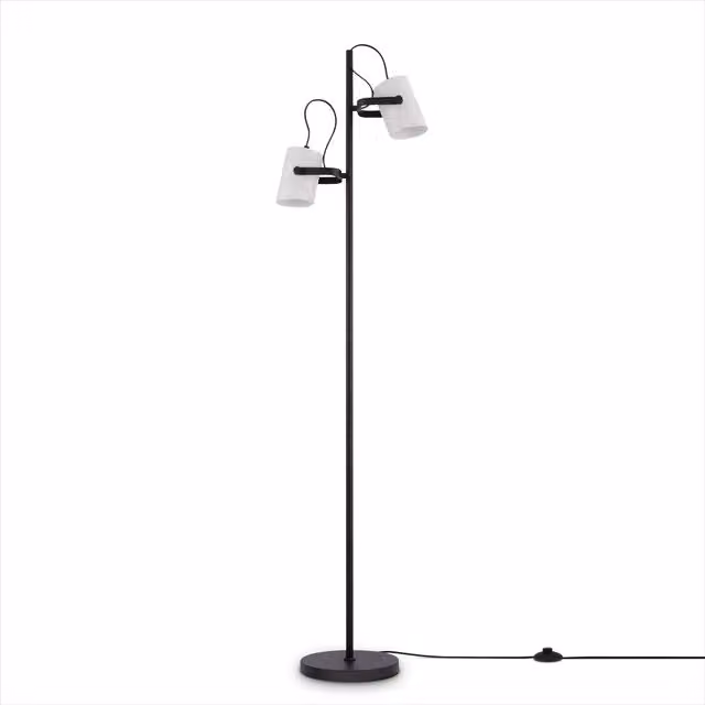 Lampa stojąca Caleo czarno-biały