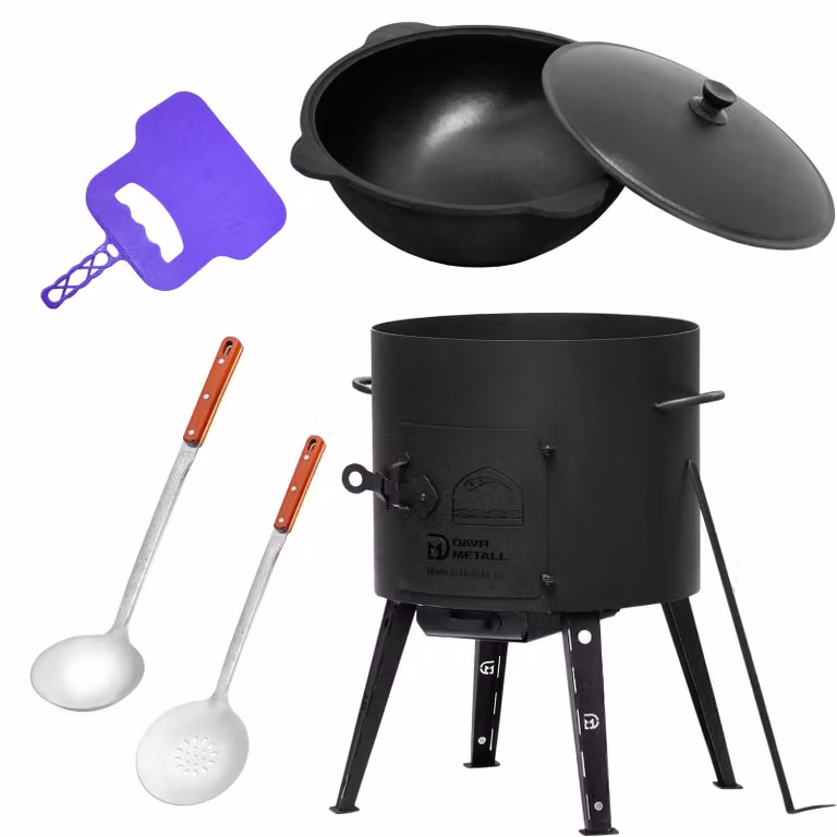 Ø40 Uchag 2 mm stalowa łyżka kuchenna 12 l Kazan ruszt do grillowania łyżka do piany łyżka do zupy Uchag Uchag Kasan kuchnia polowa kuchnia na świeżym powietrzu piec do gulaszu kuchenka polowa