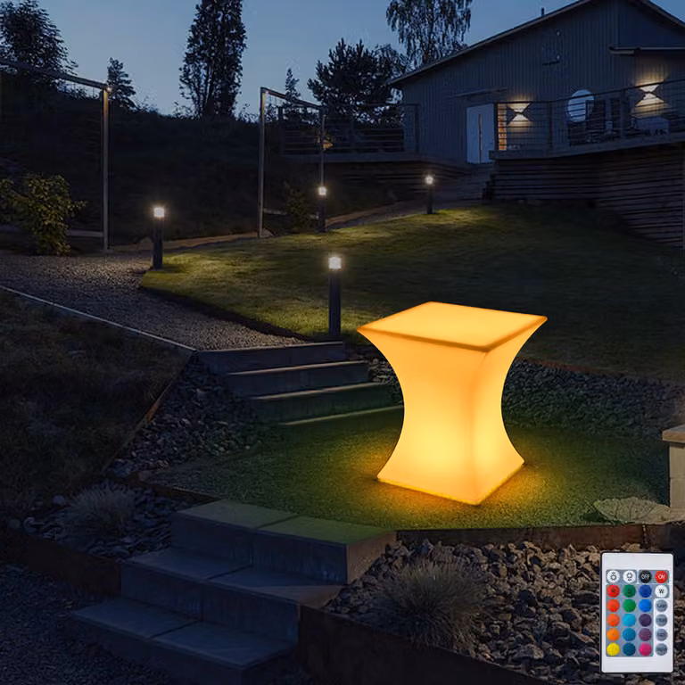 LED Garden Light Luminous Armchair Table Ekonomiczny z pilotem zdalnego sterowania. Regulowana jasność RGBW Nowe eleganckie meble LED YXF-5361