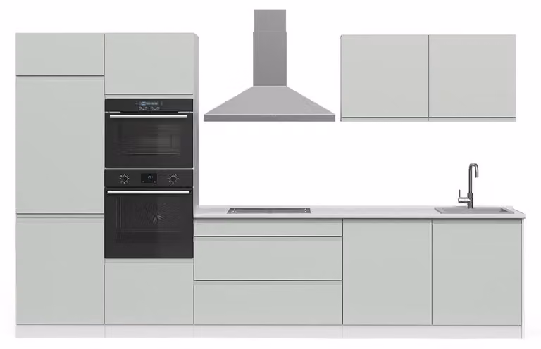 Aneks kuchenny Vicco R-Line Pastelowa zieleń/Biały 340 cm blat roboczy Satyna, Model 70601
