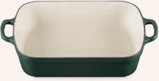 Naczynie żaroodporne Le Creuset Signature w kolorze zielonym, prostokątne, emaliowana ceramika stoneware