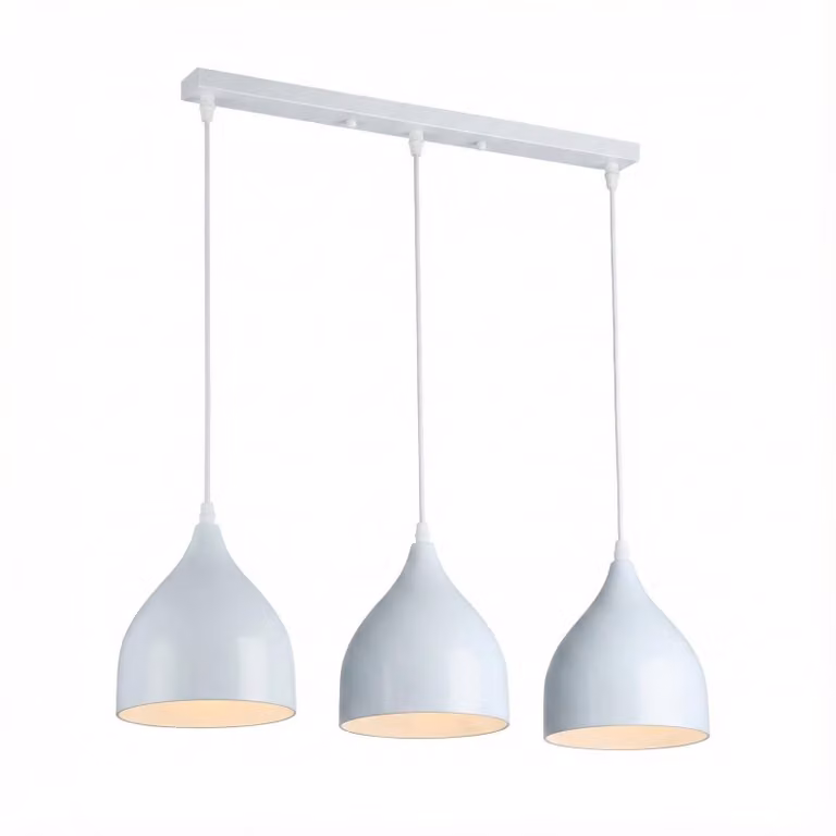 MasterLED lampa wisząca 3 źródła światła E27 biała metalowa lampa wisząca stół jadalny nowoczesny industrialny design regulowana wysokość 60 cm szerokość