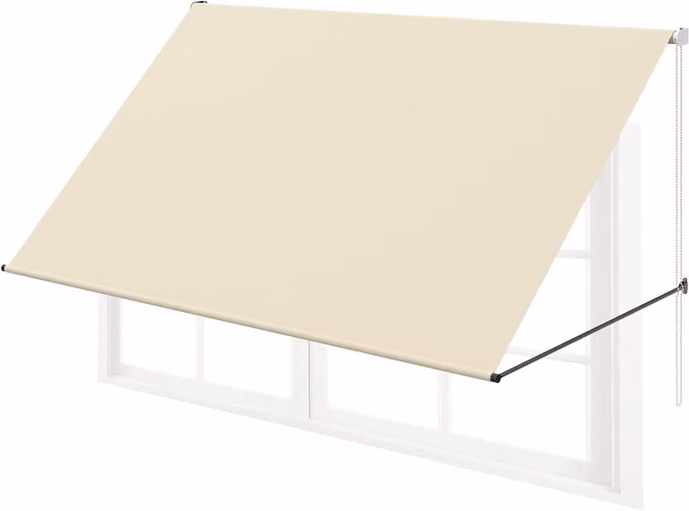 Dach nad tarasem - osłona przeciwsłoneczna na balkon - do użytku na zewnątrz - wodoodporny materiał - 300 x 145 cm - beżowy