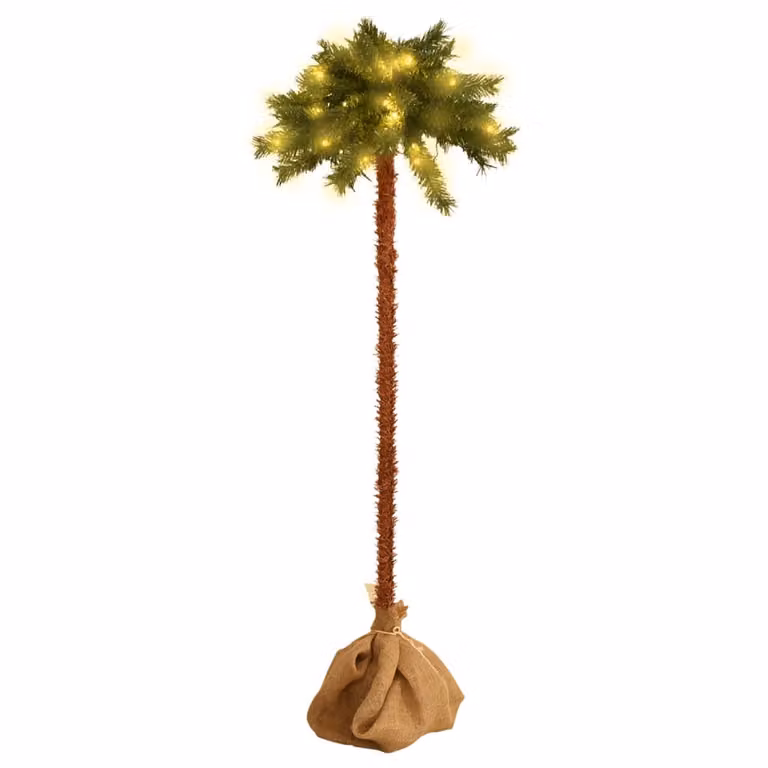 The Living Store Sztuczna palma z diodami LED 210 cm