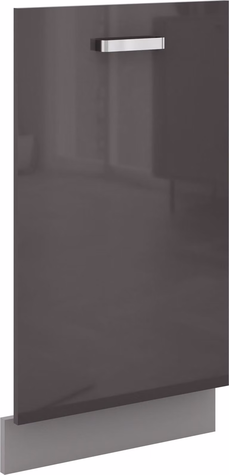 Zmywarka z panelem przednim w pełni zintegrowana 45 cm szara kuchnia wysoki połysk Grey Bianca