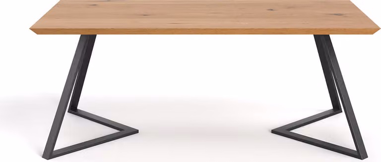 Stół dębowy Avil z metalowymi nogami, 160x100 cm, lite drewno, designerskie meble