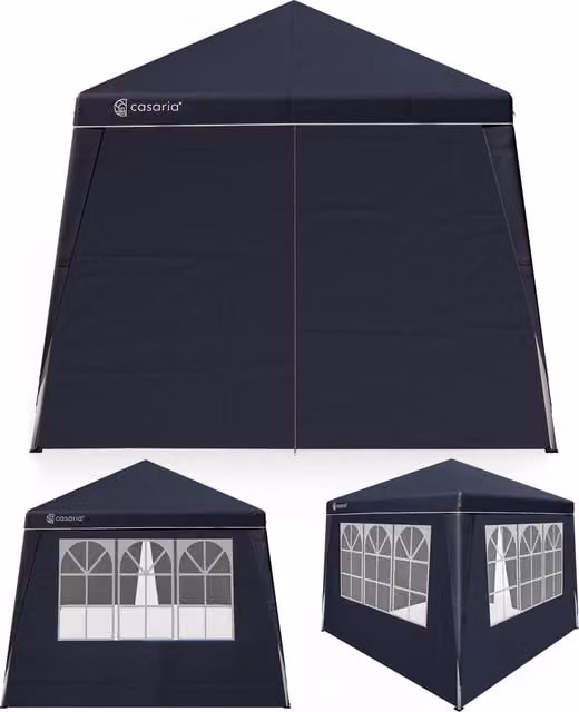 Składana altana ogrodowa CASARIA Capri antracyt z 4 ścianami bocznymi i oknami W x S x G: 300 x 300 x 250 cm