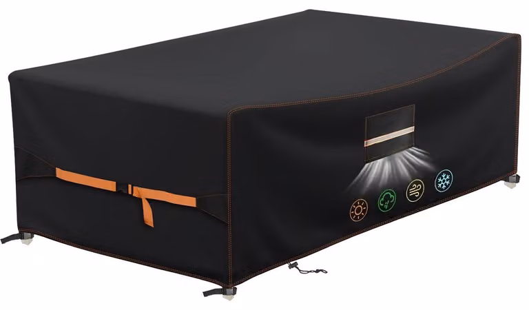 Pokrowiec na meble ogrodowe, 250x150x90 cm, materiał Oxford 420D, kolor czarny, z oknem wentylacyjnym