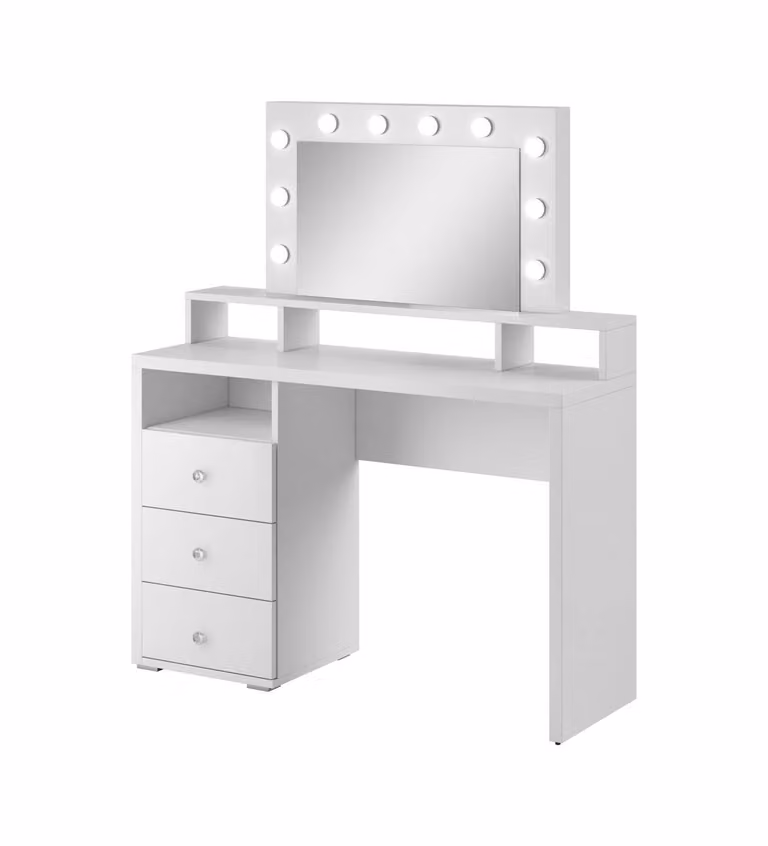 Toaletka z lustrem oświetlenie LED szuflady Diva 120 cm biały mat Helvetia