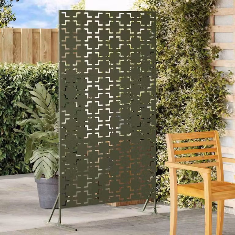 Maison Exclusive – osłona zapewniająca prywatność 100 x 50 x 180 cm, stal, kolor oliwkowy