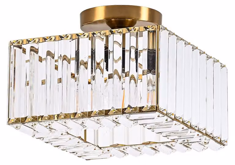 Lampa sufitowa VETRO złota 1xE27x15W szkło wym:19,3x24,5x24,5cm IP20 Light Prestige