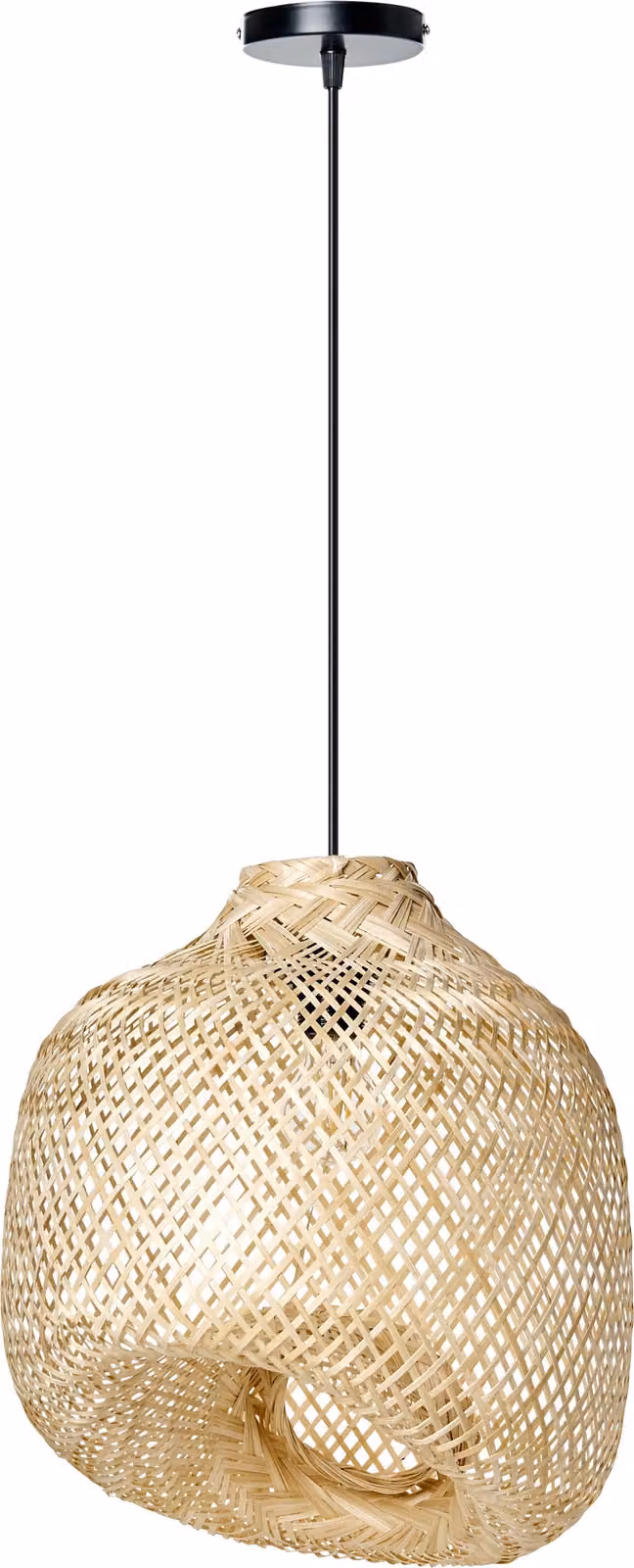 BELIANI Lampa wisząca naturalna bambusowy klosz o nieregularnym kształcie nowoczesna styl boho pleciona salon jadalnia oświetlenie