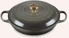 Garnek emaliowany Le Creuset Gourmet Signature z żeliwa, kolor zielony i szary, pojemność 30 l
