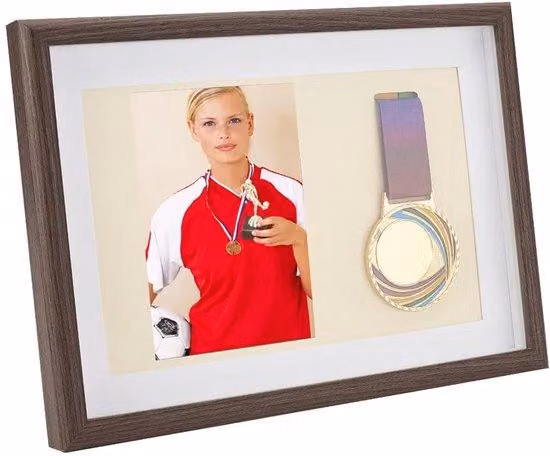 Stojak na odznaki A4 - Półka na odznaki - Pudełko prezentacyjne - Witryna - Rama do odznak sportowych - 318x232x27,5 mm