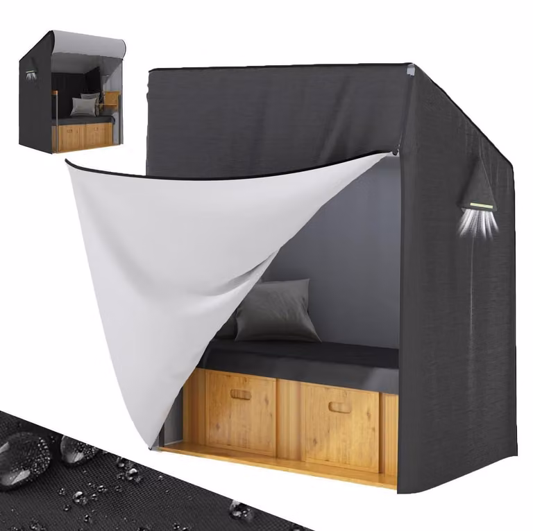 Pokrowiec na leżak plażowy, wodoodporny, 120 cm, materiał Oxford 420D, odporny na promieniowanie UV, wymiary: 120x90x155/140 cm