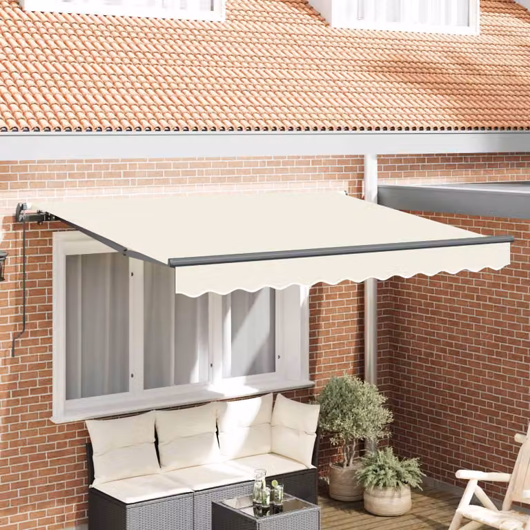 Maison Exclusive - Markiza ręczna, 2,5 x 2 m, kolor kremowy, 100% poliester