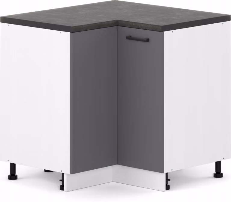 ULWEHOME Szafka kuchenna stojąca dolna narożna 90x90 z 2 frontami Antracyt | Meble kuchenne system EKO