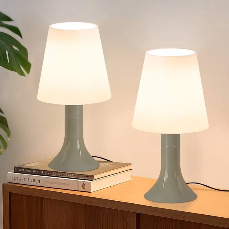 ZMH lampa stołowa do salonu lampa stołowa zestaw 2 zielonych z kablem lampka nocna E14 lampy stołowe nowoczesny styl wiejski do sypialni stół jadalny