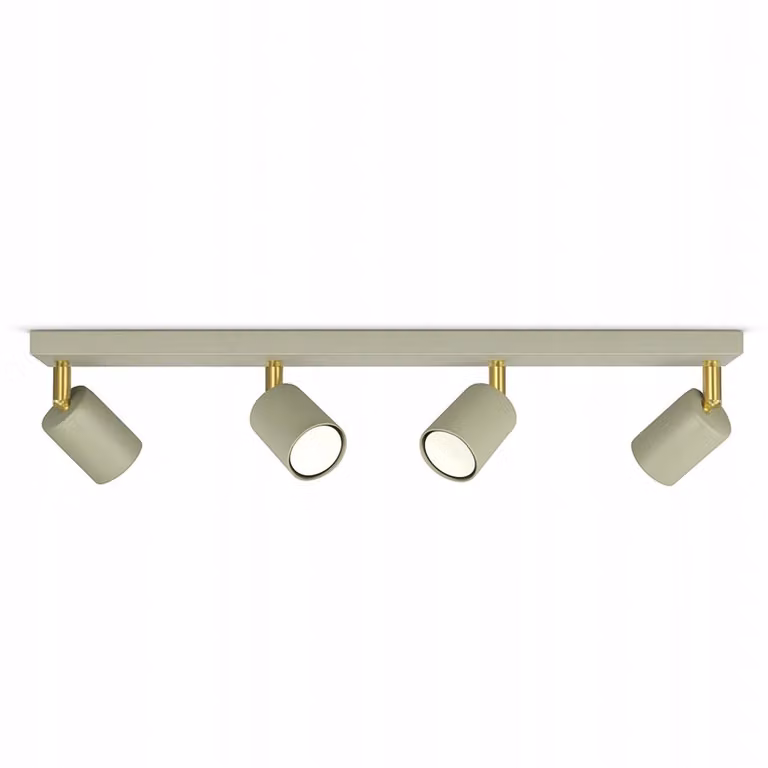 Luxolar – metalowa lampa sufitowa LED z 4 żarówkami, z możliwością obrotu – lampa wisząca, zielona, GU10 15 W – lampa sufitowa do salonu, zielono-złota