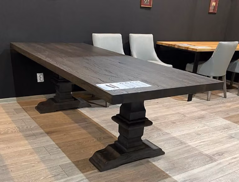 Stół do jadalni w stylu rustykalnym Casa Padrino szary 240 x 100 x wys. 77 cm - Rustykalny stół kuchenny z litego drewna - Rustykalne meble do jadalni z litego drewna - Meble do jadalni w stylu rustykalnym