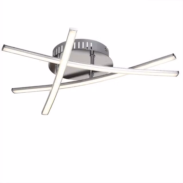 Lampa sufitowa LED Monzana wisząca, obrotowa, kolor srebrny i biały, światło ciepłe białe