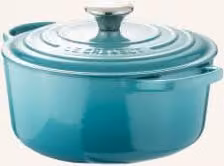 Brytfanna Le Creuset Signature wykonana z emaliowanego żeliwa w kolorze niebieskim lub turkusowym