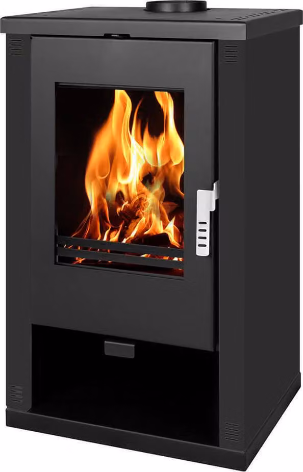Piec kominkowy Verso Theia - 9 kW | Czarne panele boczne i nowoczesny design