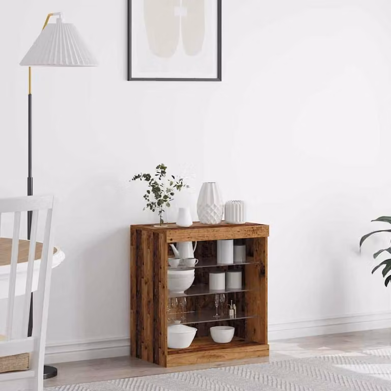 vidaXL Kredens LED z drewna odzyskanego 60,5 x 37 x 67 cm materiał drewnopochodny
