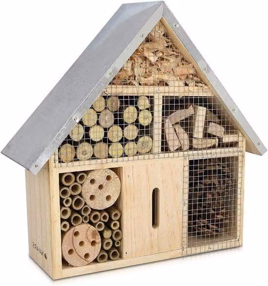 Hotel dla owadów – domek dla motyli – pomoc dla natury – naturalne materiały – wymiary: 315 x 115 x 295 cm – kolor: brązowy