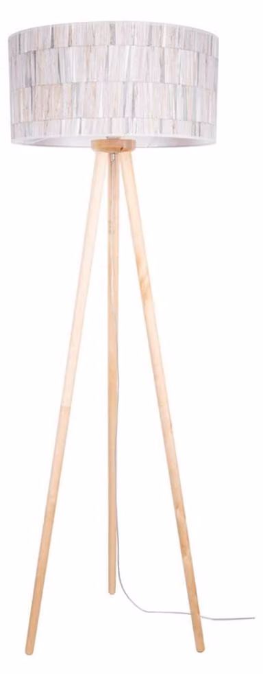 Lampa stojąca, drewno brzozowe, tapeta, styl wiejski, żarówka E27, wysokość 154 cm