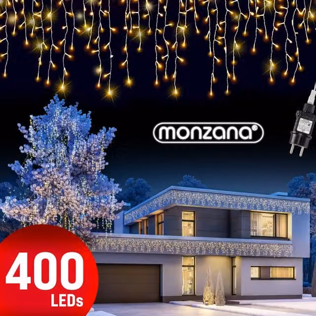 Świąteczny łańcuch świetlny LED monzana® w kolorze ciepłej bieli, długość 15 m, klasa ochrony IP44