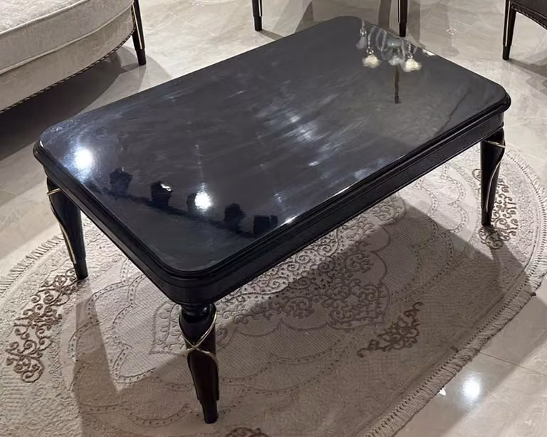 Casa Padrino stolik w stylu barokowym czarny / złoty 120 cm - meble w stylu barokowym