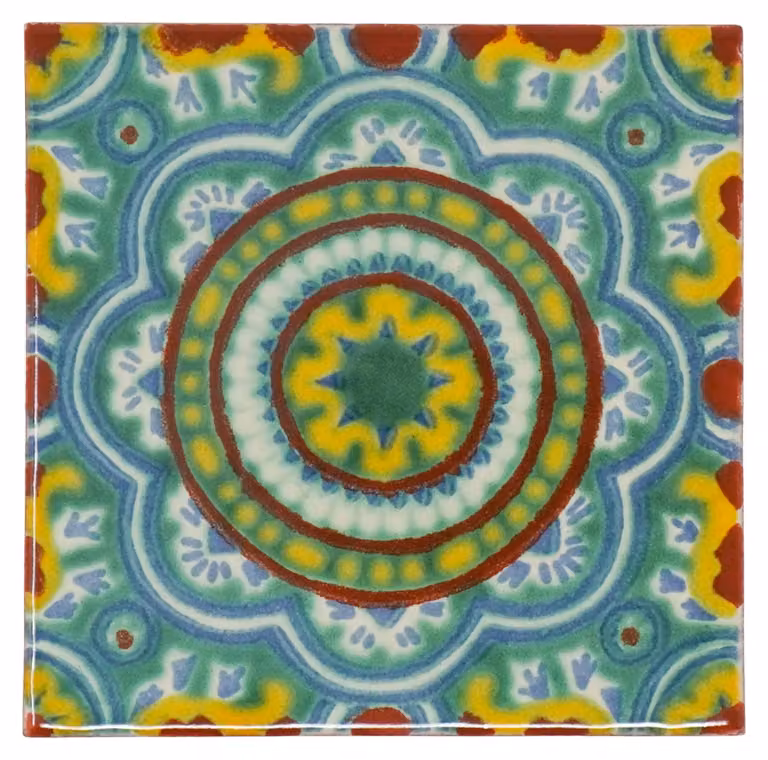 Meksykańskie płytki ceramiczne, 10,5 cm, opakowanie 10 sztuk, ręcznie robione
