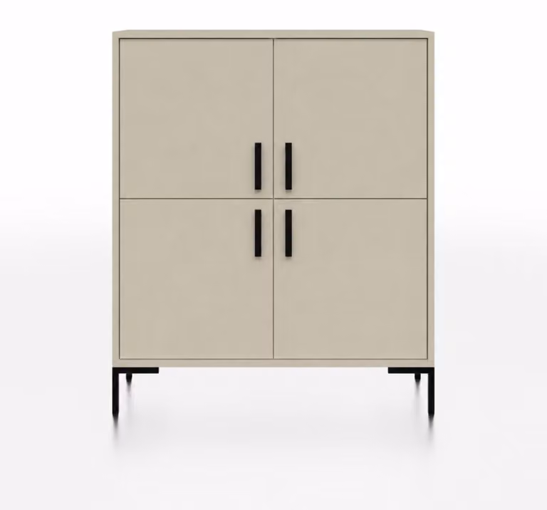 Komoda SIMPLE z 4 zamykanymi szafkami – Kaszmir | 101x113x40 cm