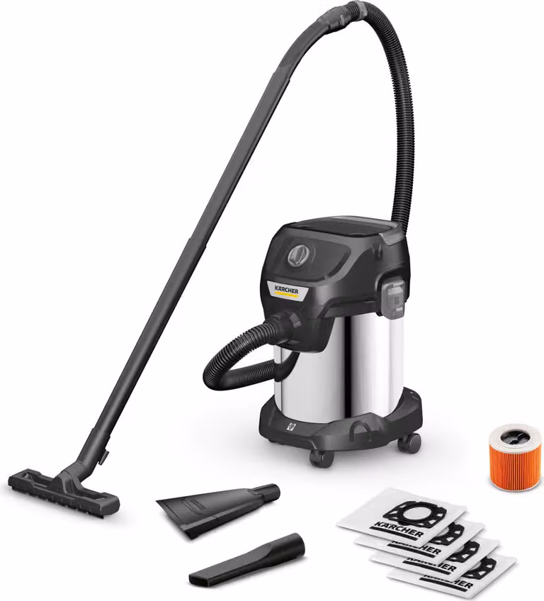 Kärcher KWD 3 S V-17/4/20, 1000 W, Bęben próżniowy, Suchy i Mokry, Worek na kurz, 17 l, Filtracja