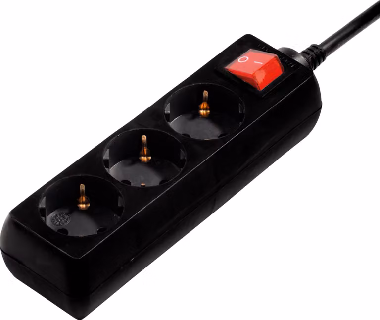 Hama 00108816, 3 x gniazdo sieciowe, 230 V, 3500 W, Czarny, Plastik, 3 m