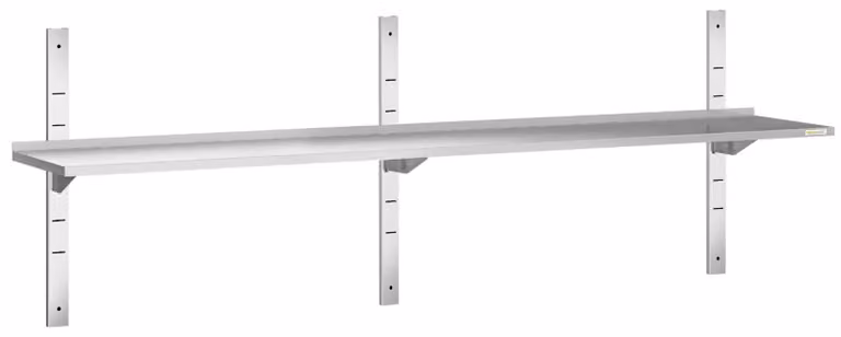 Półka ścienna ze stali nierdzewnej, wymiary 2000 x 400 mm, seria PREMIUM - GOLDINOX