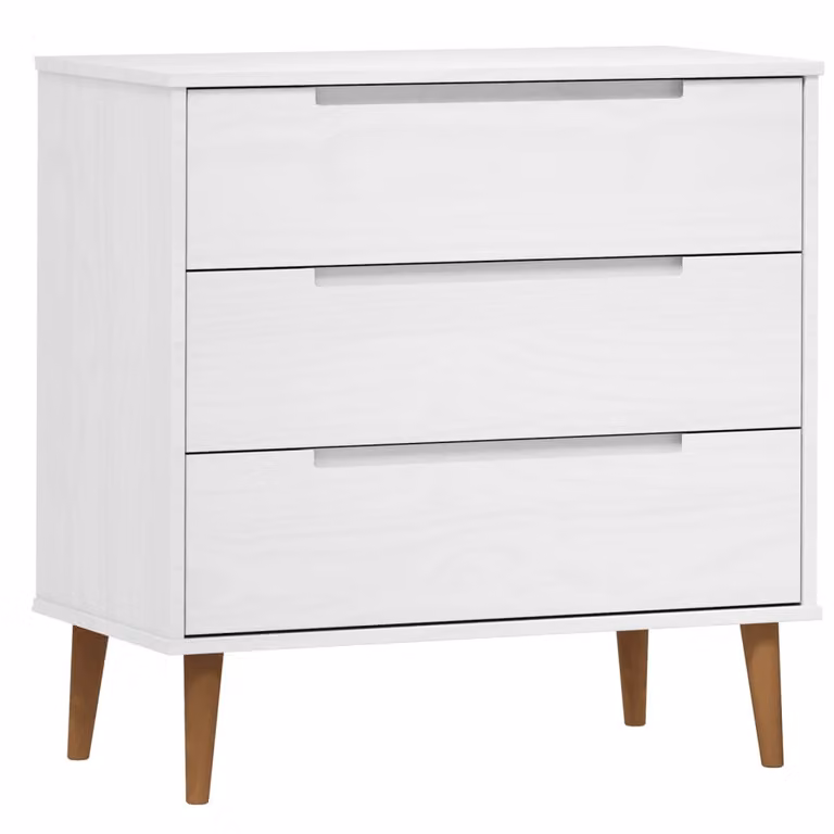 vidaXL Szafka z szufladami MOLDE biała 80x40x80 cm lite drewno sosnowe