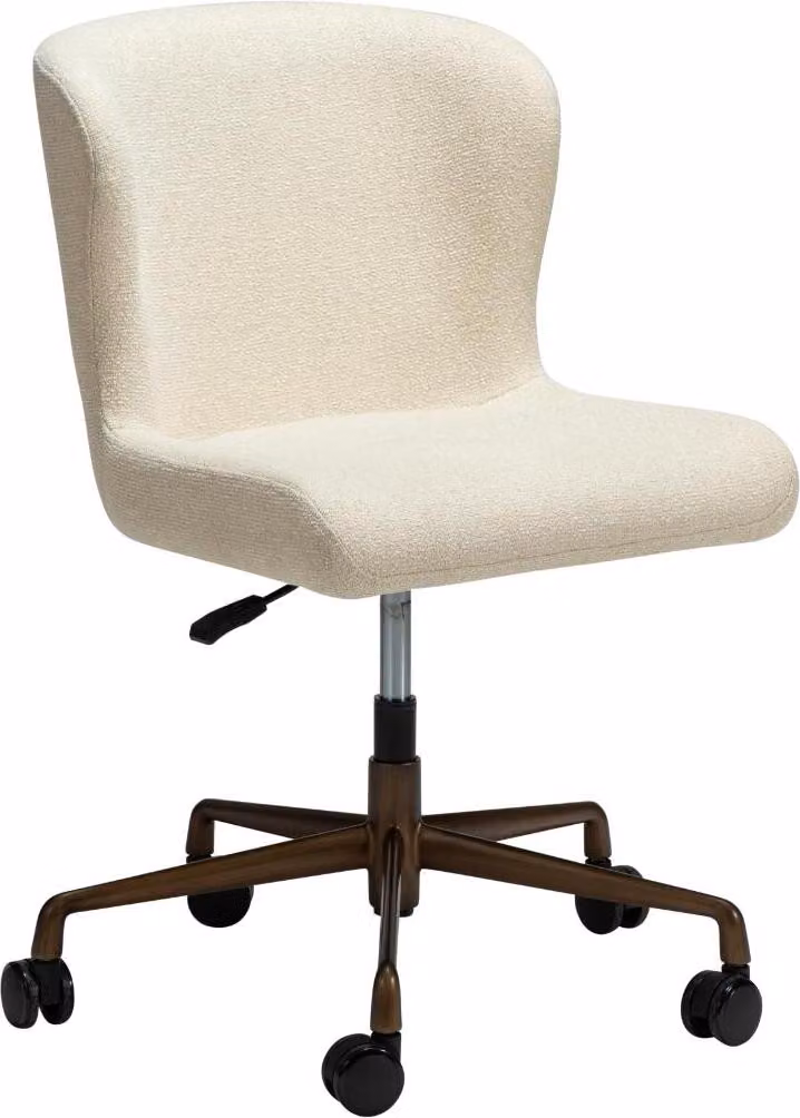 Glam Dan-Form krzesło biurowe bouclé offwhite.