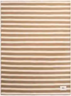 Plaid Tekla z wełny w kolorze brązowym, białym i różowym w paski z frędzlami W 180 x S 130 cm