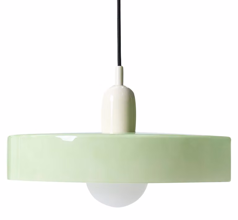 BELIANI Lampa wisząca miętowa szklany klosz okrągła oprawa na żarówkę nowoczesne oświetlenie do kuchni salonu