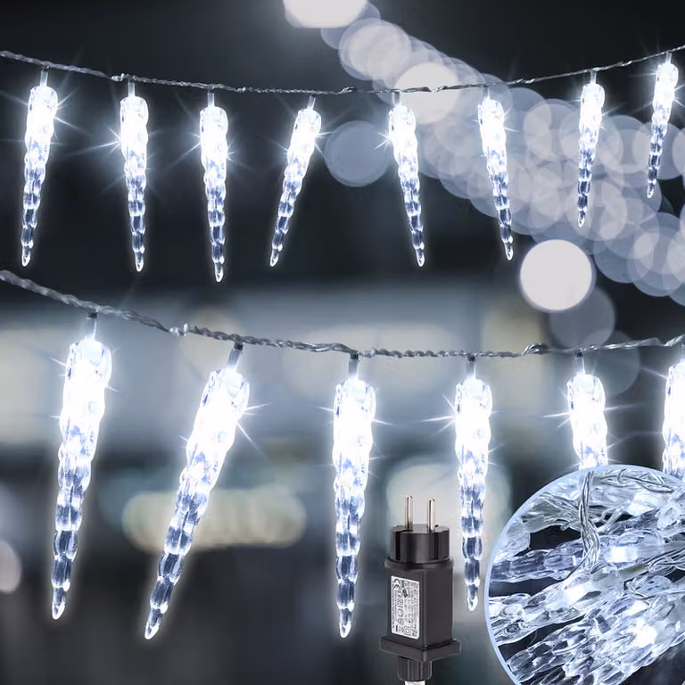 Jopassy 5m LED sople kurtyna świetlna lodowy deszcz wróżki światła sala taneczna, zimna biel