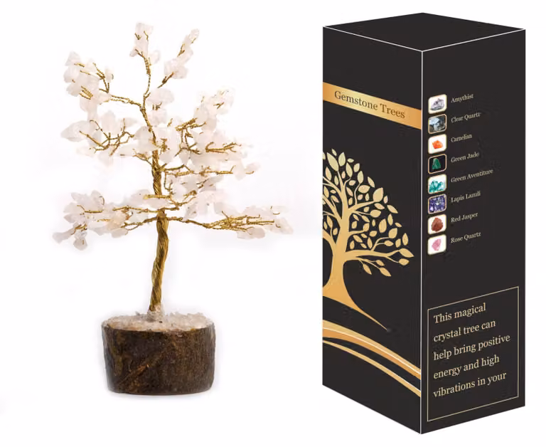 Kwarc różowy w formie bonsai – popularny element feng shui i symbol pozytywnej energii